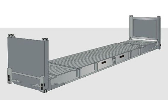 40-футовый контейнер FLAT RACK с торцевыми стенками